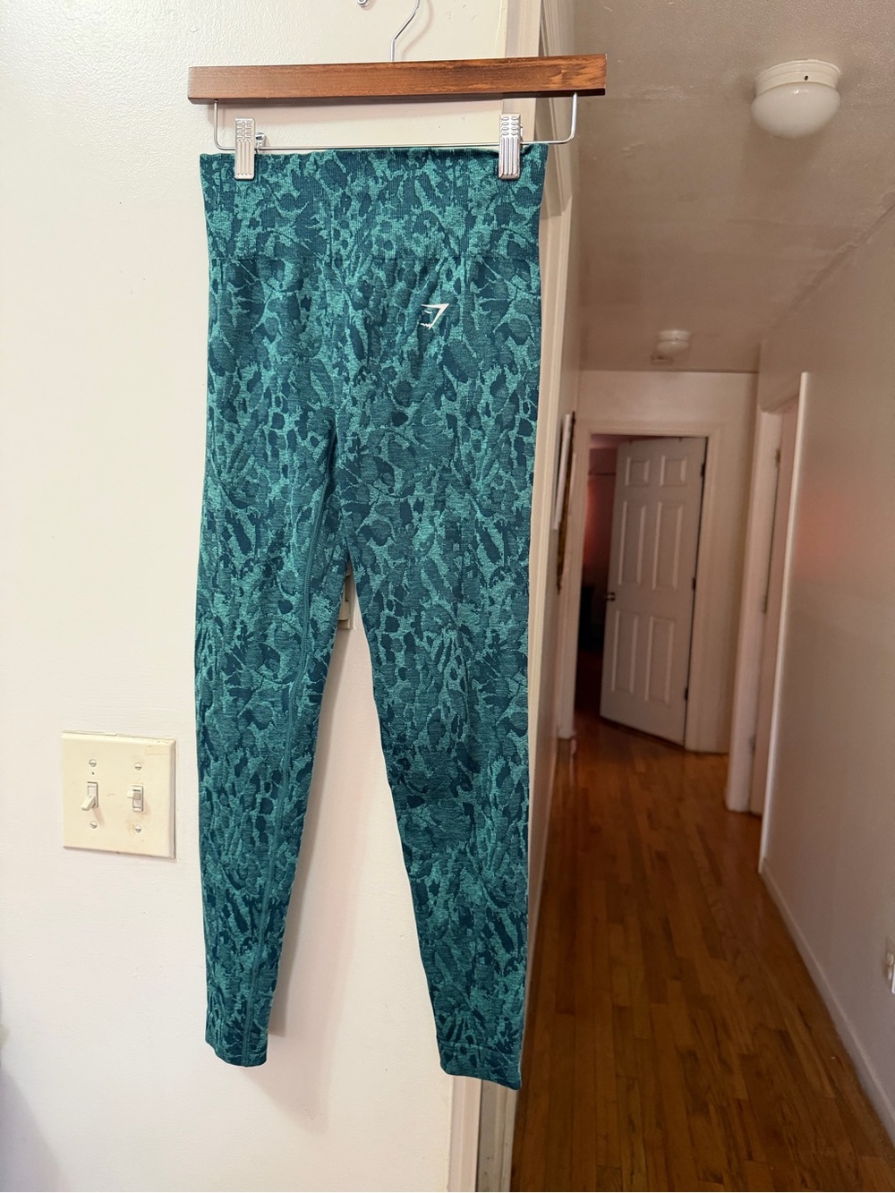 Gymshark Teal Patterned High-Rise Leggings